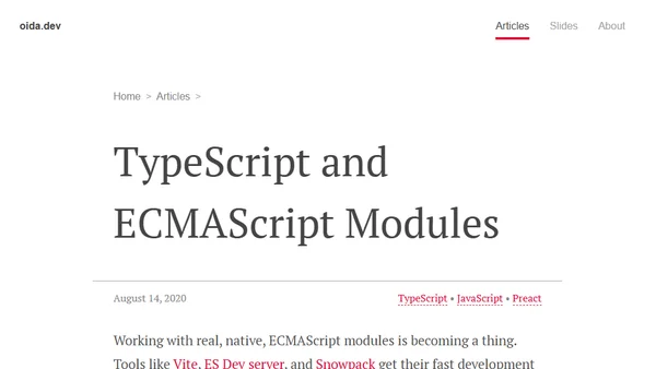TypeScript and ECMAScript Modules