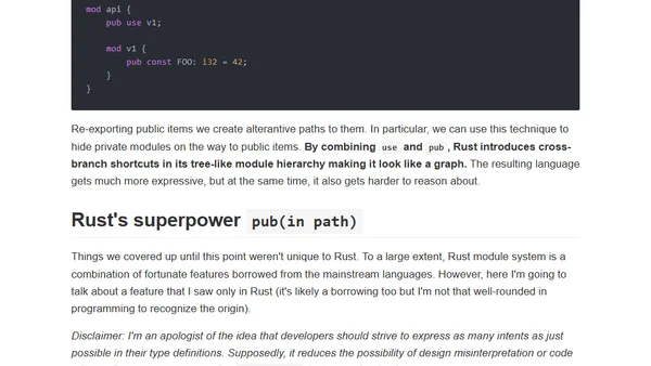 Understanding Rust Privacy and Visibility Model