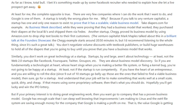 Google has a problem retaining great engineers?  Bullcrap.