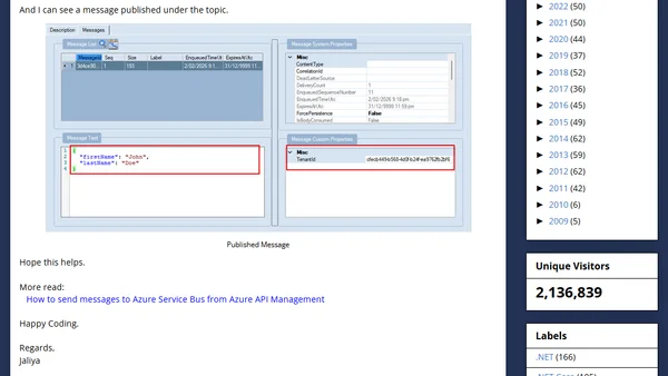 Sending messages to Azure Service Bus from Azure API Management