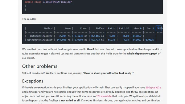 Stop using Finalizers in C#
