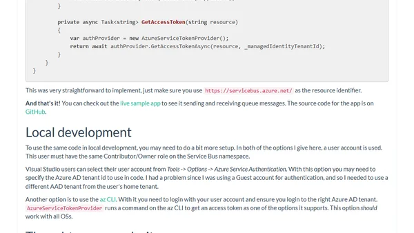 Accessing Azure Service Bus with Managed Identities