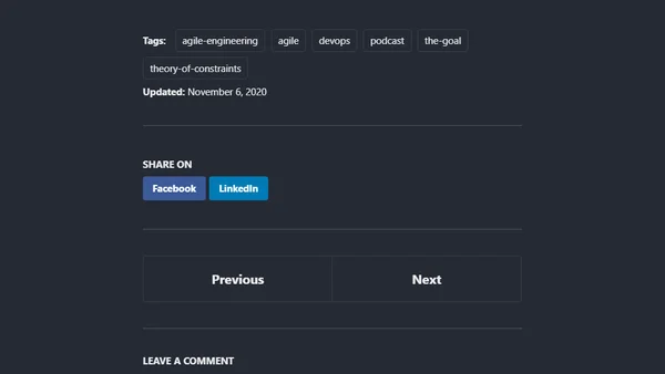 Agile Engineering Podcast - The Theory of Constraints with Tom Hoyland
