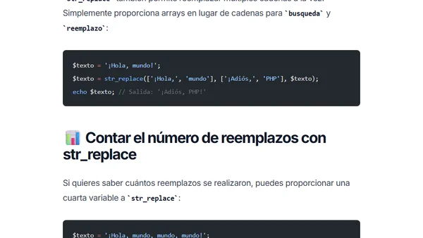 PHP str_replace - Guía completa para reemplazar cadenas