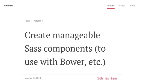 Create manageable Sass components (to use with Bower, etc.)