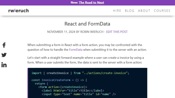 React and FormData