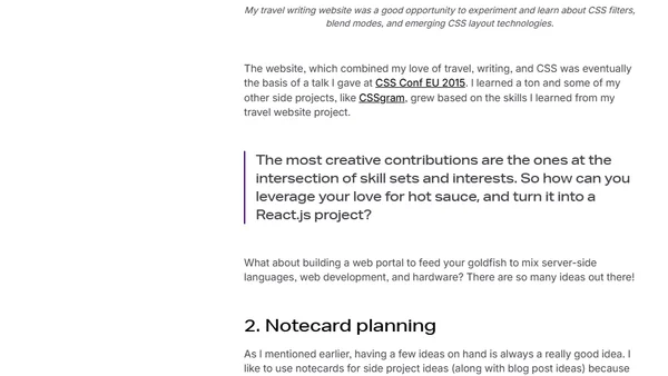 Creative Side Projects: A How-To Guide