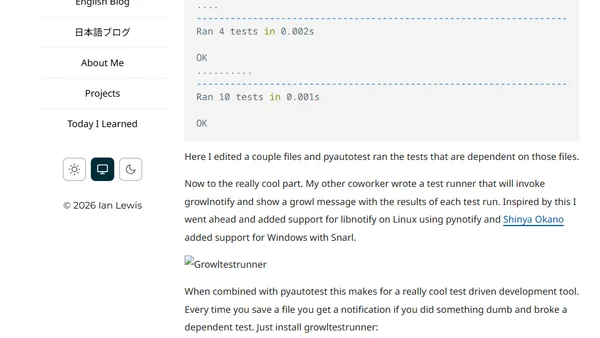 Modipyd with Growl Notifications and Test Driven Development