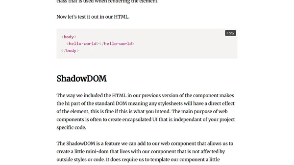 Web Components Part 1 - The Basics