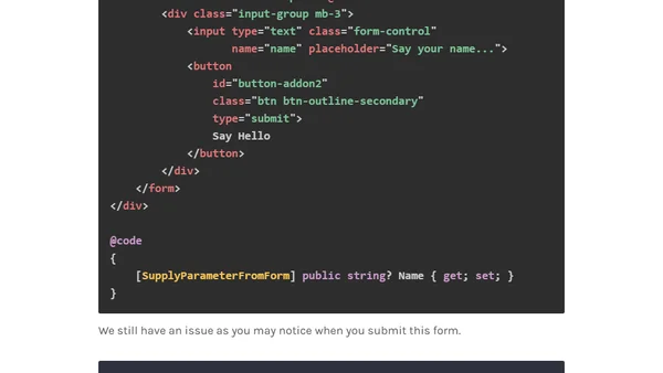 Blazor HTML Forms, Submitting, and Antiforgery Tokens
