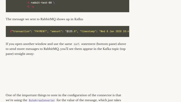 Streaming messages from RabbitMQ into Kafka with Kafka Connect