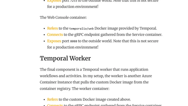 How To Deploy Temporal to Azure Container Instances