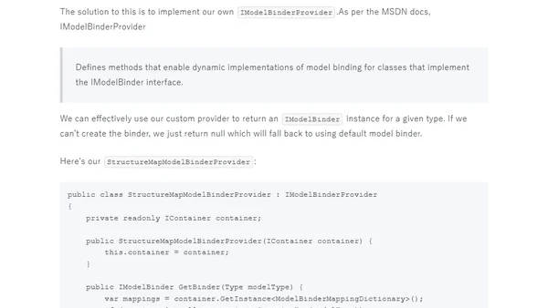 Model Binder Dependency Injection with Structuremap