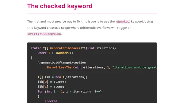 Checked and Unchecked Arithmetic Operations in .NET