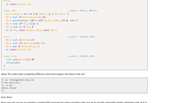 Statically Recompiling NES Games into Native Executables with LLVM and Go