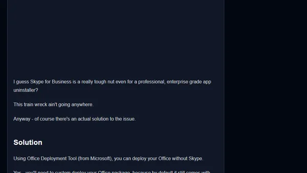 How to remove Skype for Business, if it sneaks back onto your machine?