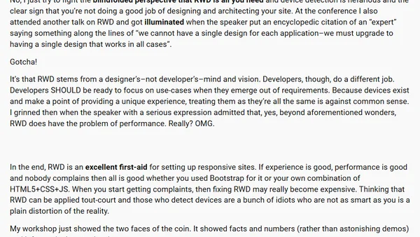 On the role of Responsive Web Design