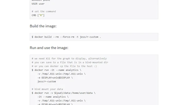 Using an R Container for Analytical Models