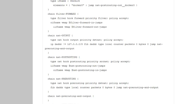 Docker mit nftables ausprobiert