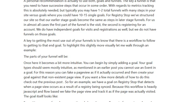 Setting up Goals and Funnels - Google Analytics