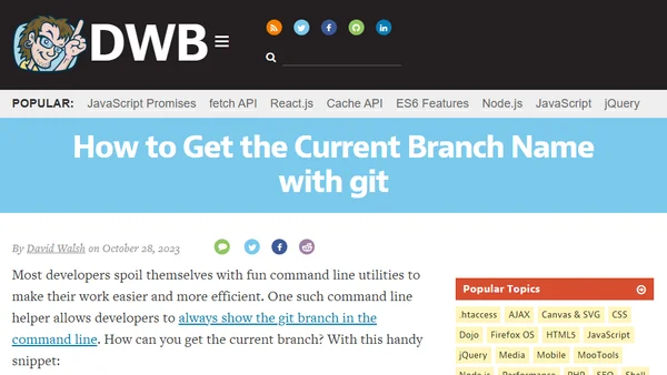 How to Get the Current Branch Name with git