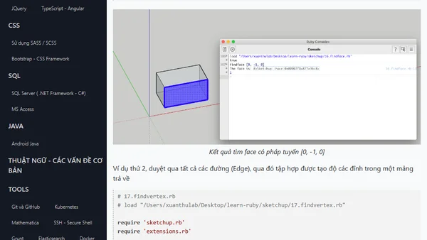 Duyệt qua các đối tượng Entity trong SketchUp