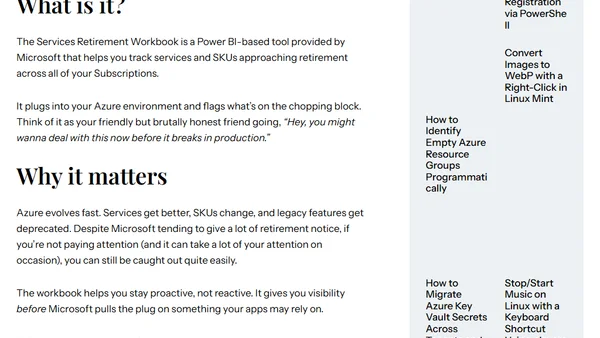 Azure Services Retirement Workbook: Your Future-Self Will Thank You