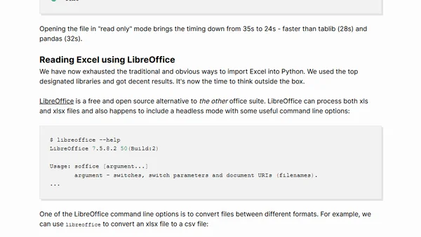 Fastest Way to Read Excel in Python