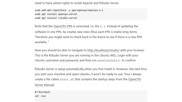 R programming in the Windows Subsystem for Linux