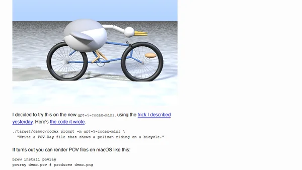 Pelican on a Bike - Raytracer Edition