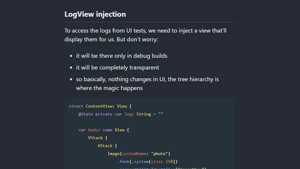 How to access app logs from UI Tests on iOS