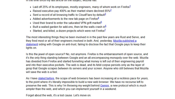 Firefox: The Jewel^WEmbarassment of Open Source