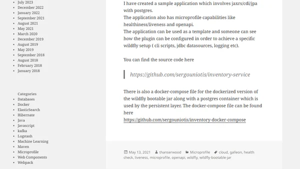 A sample microprofile application using wildfly bootable jar