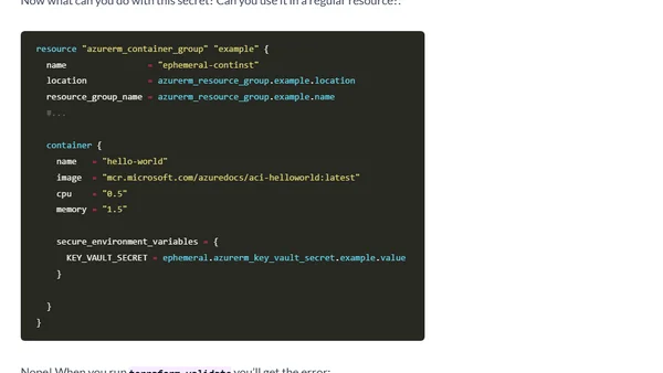 Ephemeral Values in Terraform