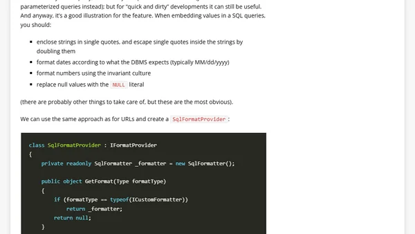 Customizing string interpolation in C# 6