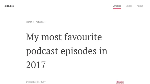 My most favourite podcast episodes in 2017