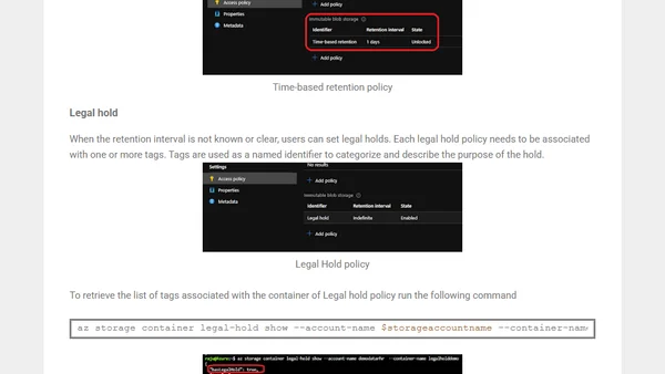 Immutable Storage for Azure Blob Storage