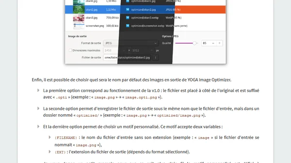 YOGA Image Optimizer v1.1 : Plein de nouveautés pour la rentrée !