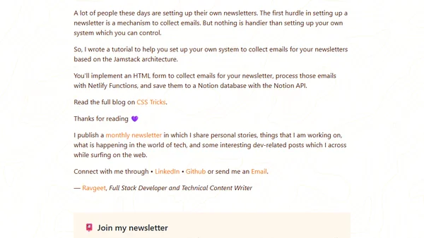 Collecting Email Signups With the Notion API