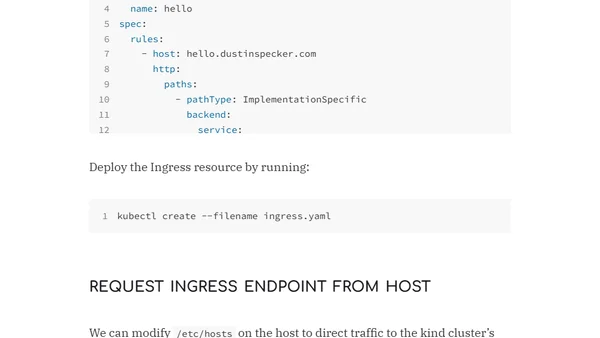 How to Test Ingress in a kind cluster