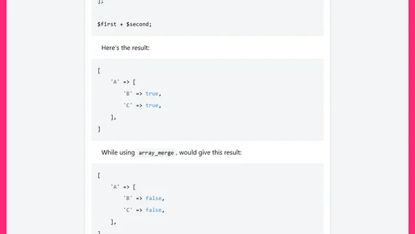 array_merge or + in PHP