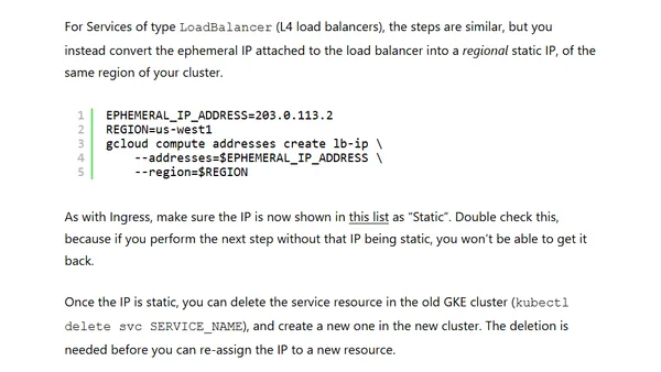 Migrating an IP-based service in GKE