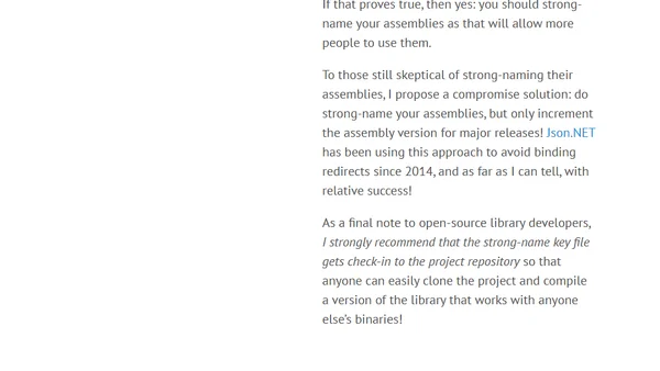 Start Strong-Naming your Assemblies!