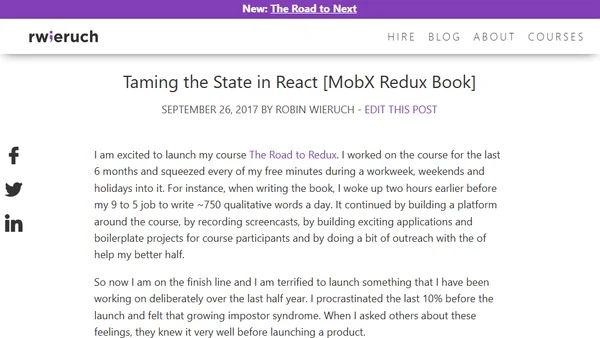 Taming the State in React [MobX Redux Book]