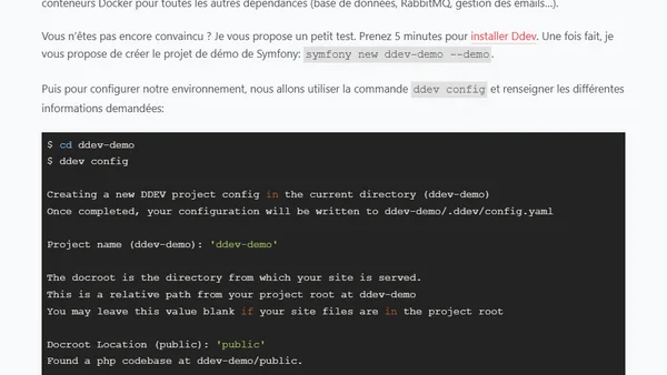 Un environnement local Dockerisé en deux lignes de commande avec ddev