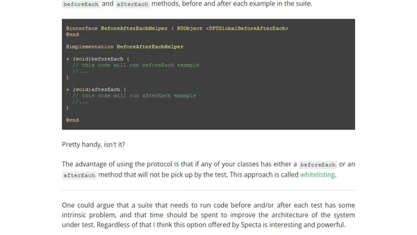 Specta global before and after each hooks (Updated)