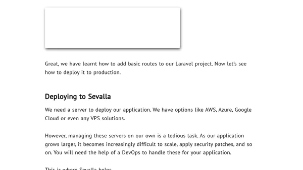 How to Build and Deploy a Laravel App to Sevalla