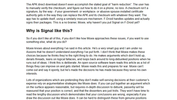 I don't trust Signal