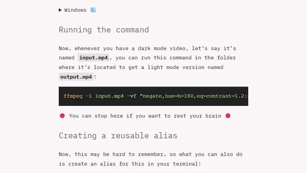 Convert a video from dark mode to light mode with FFmpeg!