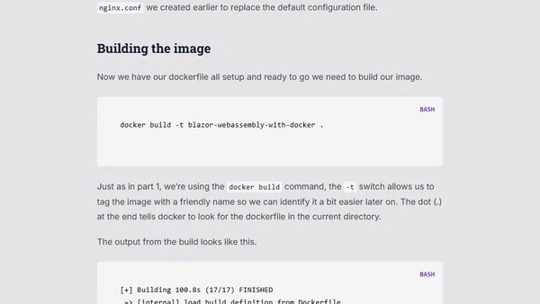 Containerising a Blazor WebAssembly App